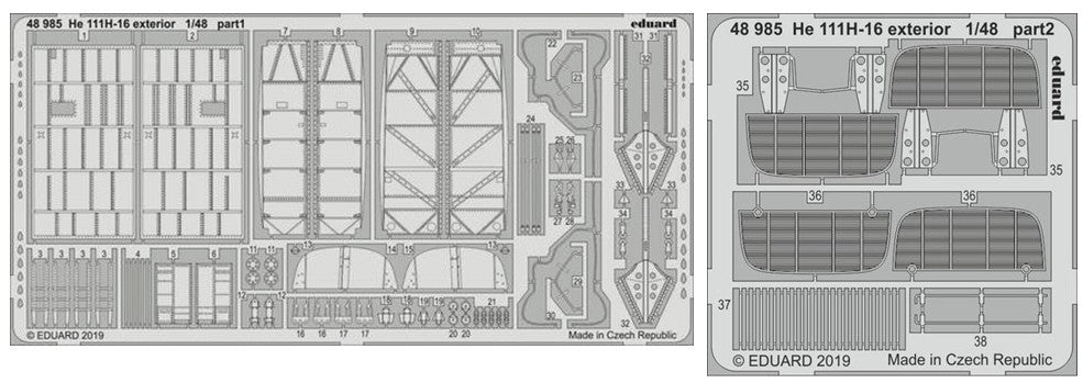 Eduard 48985 1/48 Aircraft- He111H16 Exterior for ICM (D)