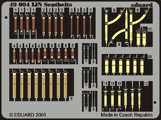 Eduard 49004 1/48 Aircraft- IJN Seatbelts (Painted)