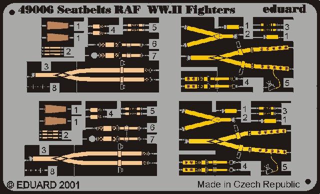 Eduard 49006 1/48 Aircraft- RAF WWII Seatbelts (Painted)