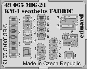 Eduard 49065 1/48 Aircraft- MiG21 KM1 Seatbelts Fabric-Type (Painted) (D)