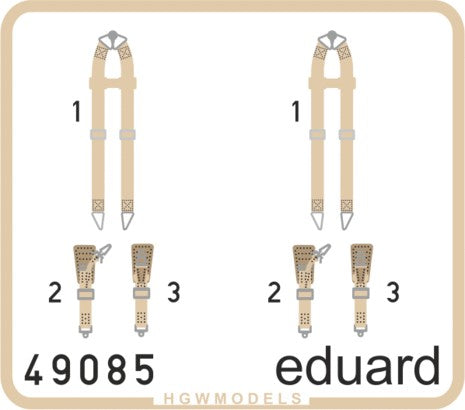 Eduard 49085 1/48 Aircraft- Luftwaffe Bombers WWII Seatbelts Super Fabric-Type (Painted)