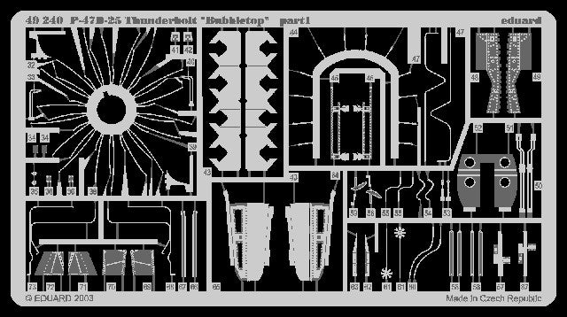 Eduard 49240 1/48 Aircraft- P47D25 Thunderbolt Bubbletop for TAM (Painted)