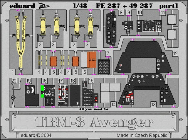 Eduard 49287 1/48 Aircraft- TBM3 Avenger for ATE (Painted)