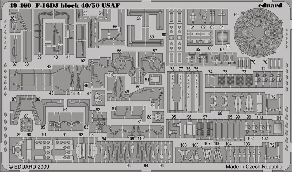 Eduard 49460 1/48 Aircraft- F16DJ Block 40/50 USAF for KIN (Painted Self Adhesive) (D)