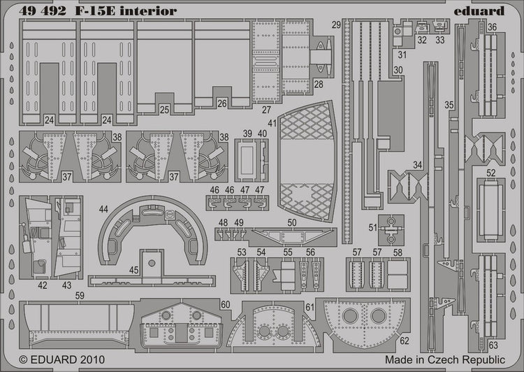 Eduard 49492 1/48 Aircraft- F15E Interior for ACY (Painted Self Adhesive) (D)