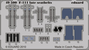 Eduard 49500 1/48 Aircraft- F111 Late Seatbelts for HBO (Painted)