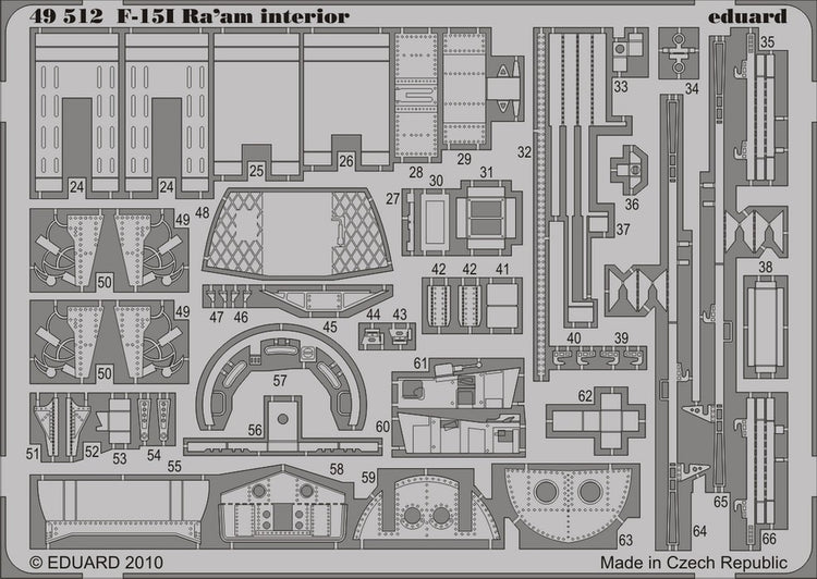 Eduard 49512 1/48 Aircraft- F15I Raam Interior for ACY (Painted Self Adhesive) (D)