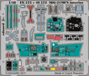 Eduard 49572 1/48 Aircraft- MiG21MFN Interior for EDU (Painted Self Adhesive) (D)