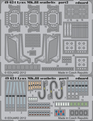 Eduard 49624 1/48 Aircraft- Lynx Mk 88 Seatbelts for ARX (Painted) (D)