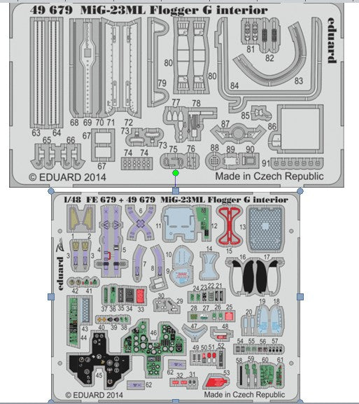 Eduard 49679 1/48 Aircraft- MiG23ML Flogger G Interior for TSM (Painted Self Adhesive) (D)