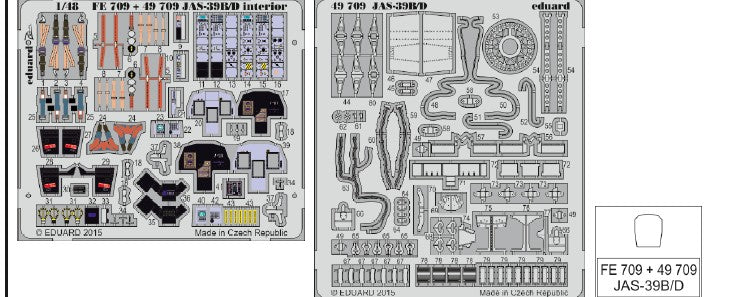 Eduard 49709 1/48 Aircraft- JAS39B/D for KTY (Painted Self Adhesive)