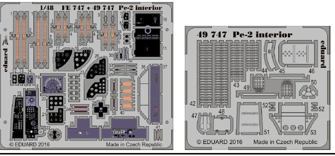 Eduard 49747 1/48 Aircraft- Pe2 Interior for ZVE (Painted) (D)