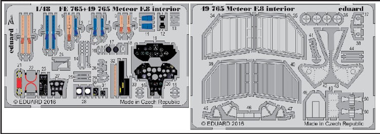 Eduard 49765 1/48 Aircraft- Meteor F8 Interior for ARX (Painted) (D)