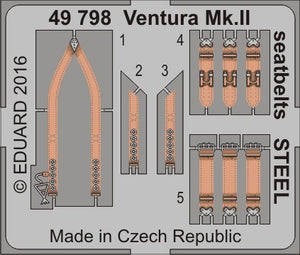 Eduard 49798 1/48 Aircraft- Ventura Mk II Seatbelts Steel for RVL (Painted)