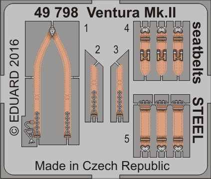 Eduard 49798 1/48 Aircraft- Ventura Mk II Seatbelts Steel for RVL (Painted)