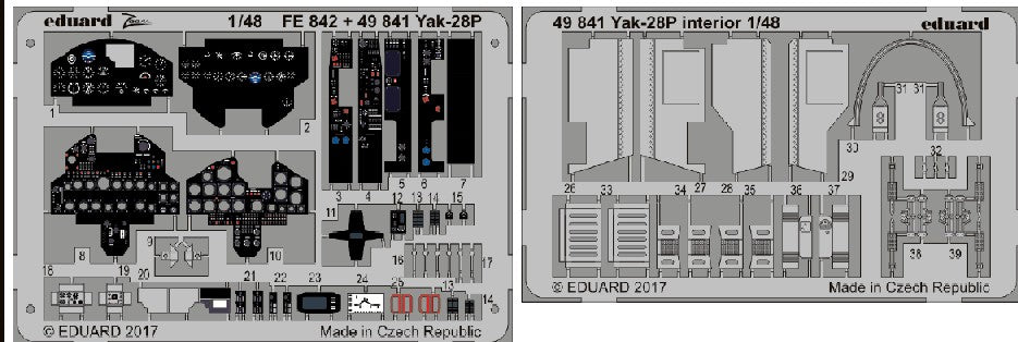 Eduard 49841 1/48 Aircraft- Yak28P Interior for Bobcat Models (Painted) (D)