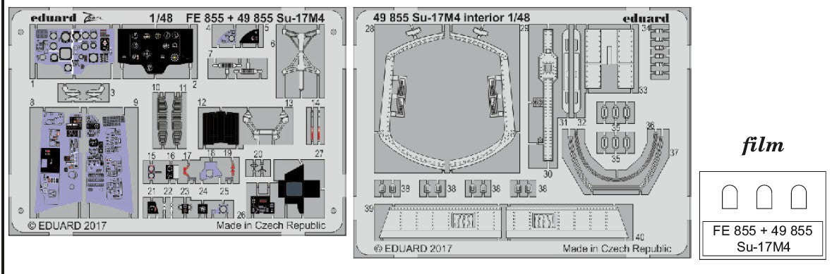 Eduard 49855 1/48 Aircraft- Su17M4 Interior for HBO (Painted) (D)