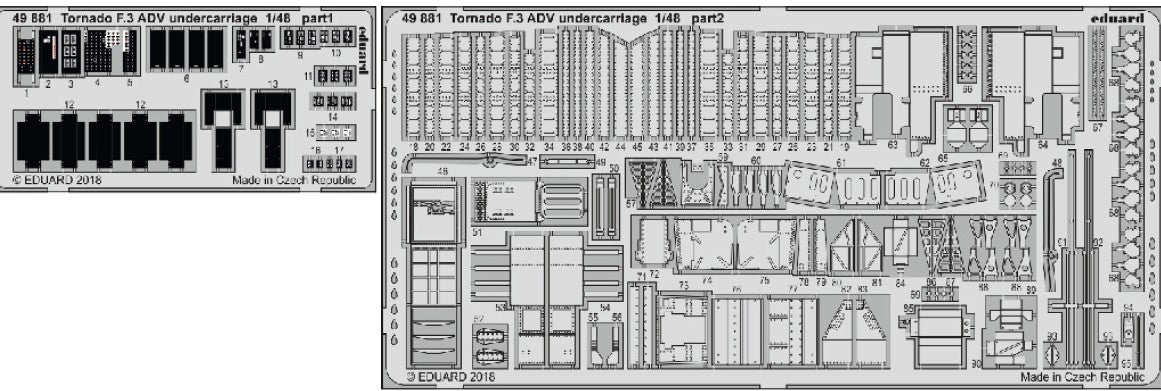 Eduard 49881 1/48 Aircraft- Tornado F3 ADV Undercarriage for RVL (Painted) (D)