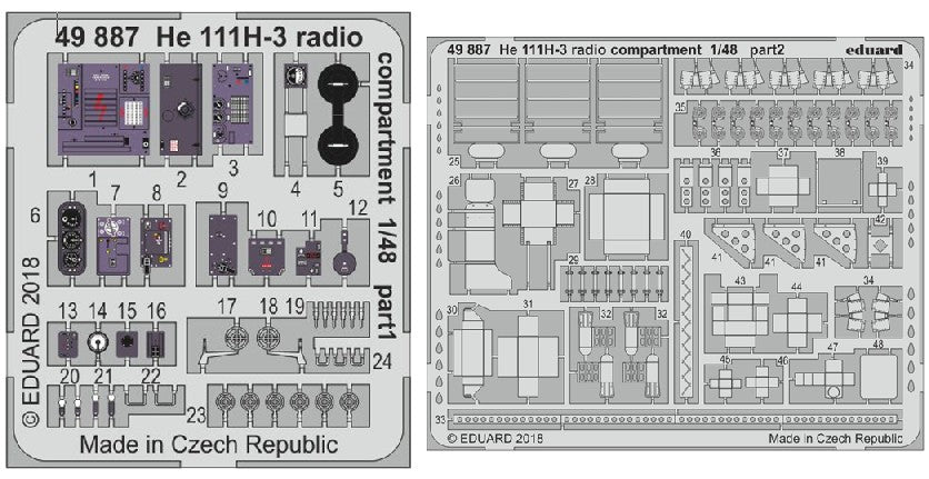 Eduard 49887 1/48 Aircraft- He111H3 Radio Compartment for ICM (Painted) (D)