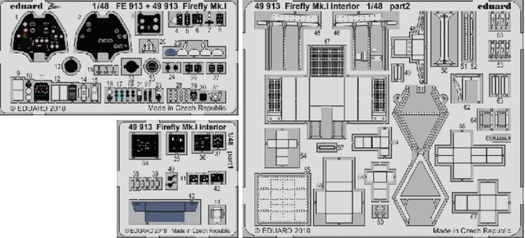 Eduard 49913 1/48 Aircraft- Firefly Mk I Interior for TSM (Painted) (D)