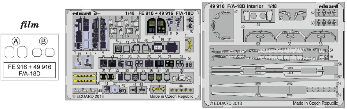 Eduard 49916 1/48 Aircraft- F/A18D Interior for KIN (Painted) (D)