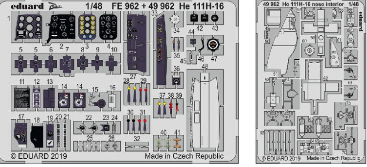 Eduard 49962 1/48 Aircraft- He111H16 Nose Interior for ICM (Painted) (D)