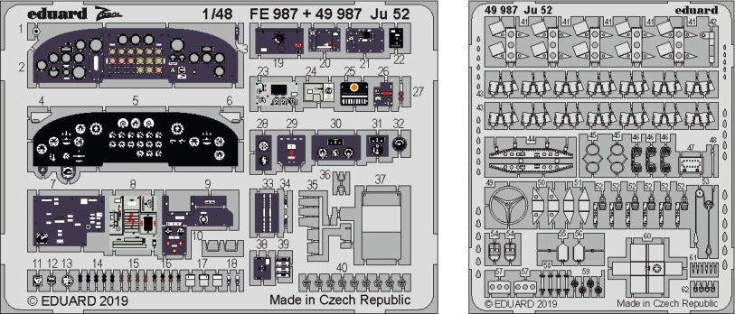 Eduard 49987 1/48 Aircraft- Ju52 for RMX/RVL (Painted)