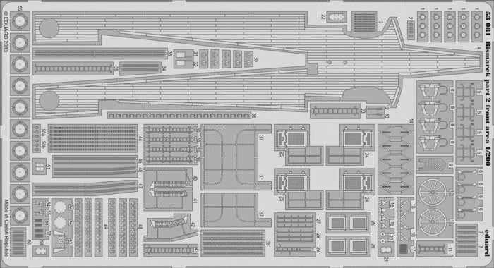 Eduard 53081 1/200 Ship- Bismarck Front Area Pt.2 for TSM (D)