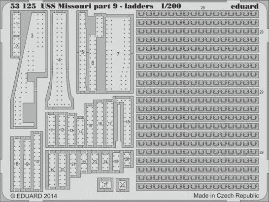 Eduard 53125 1/200 Ship- USS Missouri Ladders Pt.9 for TSM