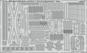 Eduard 53149 1/350 Ship- HMS Queen Elizabeth 1943 Pt.5 AA Deck & Main Batteries for TSM (D)