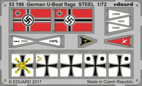 Eduard 53198 1/72 Ship- German U-Boat Flags Steel (Painted)