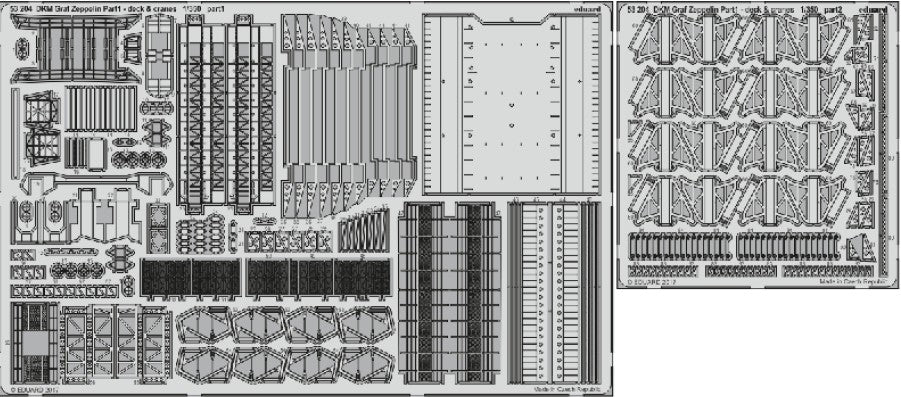 Eduard 53204 1/350 Ship- DKM Graf Zeppelin Deck & Cranes Pt.1 for TSM (D)