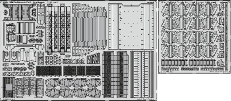 Eduard 53204 1/350 Ship- DKM Graf Zeppelin Deck & Cranes Pt.1 for TSM (D)