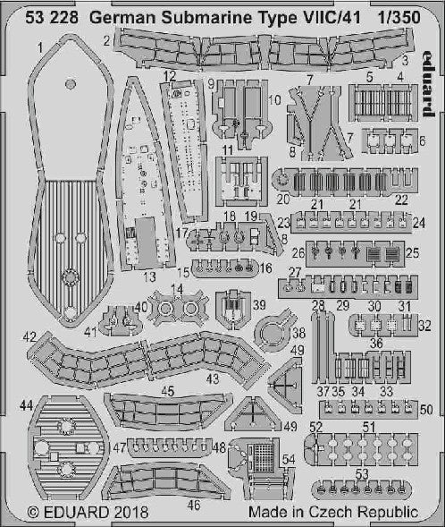 Eduard 53228 1/350 Ship- German Submarine Type VIIC/41 for RVL