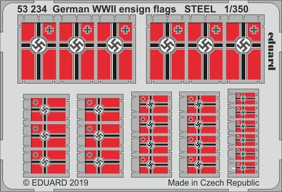 Eduard 53234 1/350 Ship- WWII German Ensign Flags Steel (Painted)