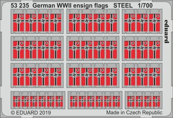 Eduard 53235 1/700 Ship- WWII German Ensign Flags Steel (Painted)