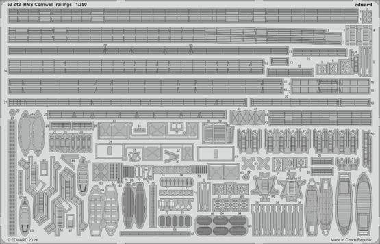 Eduard 53243 1/350 Ship- HMS Cornwall Railings for TSM (D)