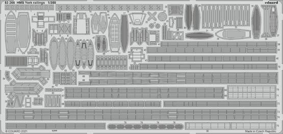 Eduard 53266 1/350 Ship- HMS York Railings for TSM (D)