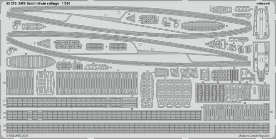 Eduard 53270 1/350 Ship- SMS Szent Istvan Railings for TSM (D)