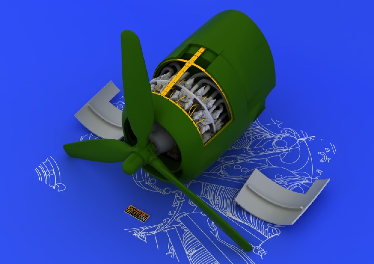 Eduard 648056 1/48 Aircraft- R2800-10 Engine for EDU (Photo-Etch & Resin)