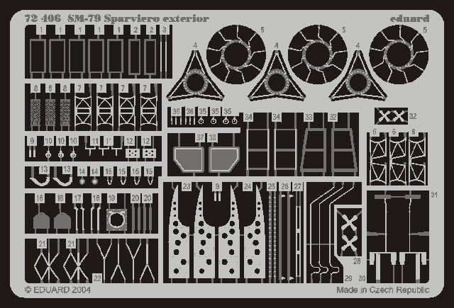 Eduard 72406 1/72 Aircraft- SM79 Sparviero Exterior for ITA