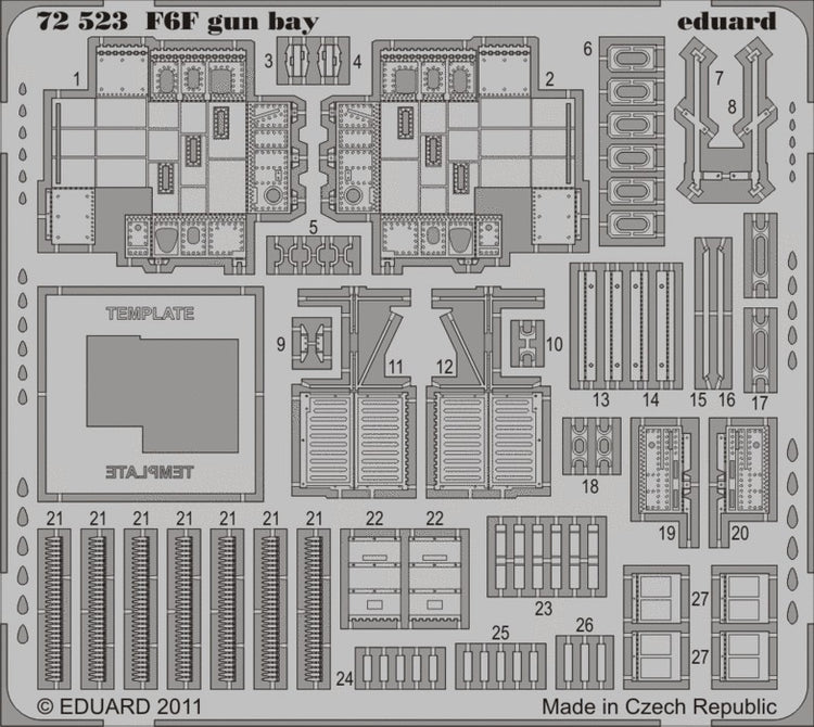 Eduard 72523 1/72 Aircraft- F6F Gun Bay for EDU (D)