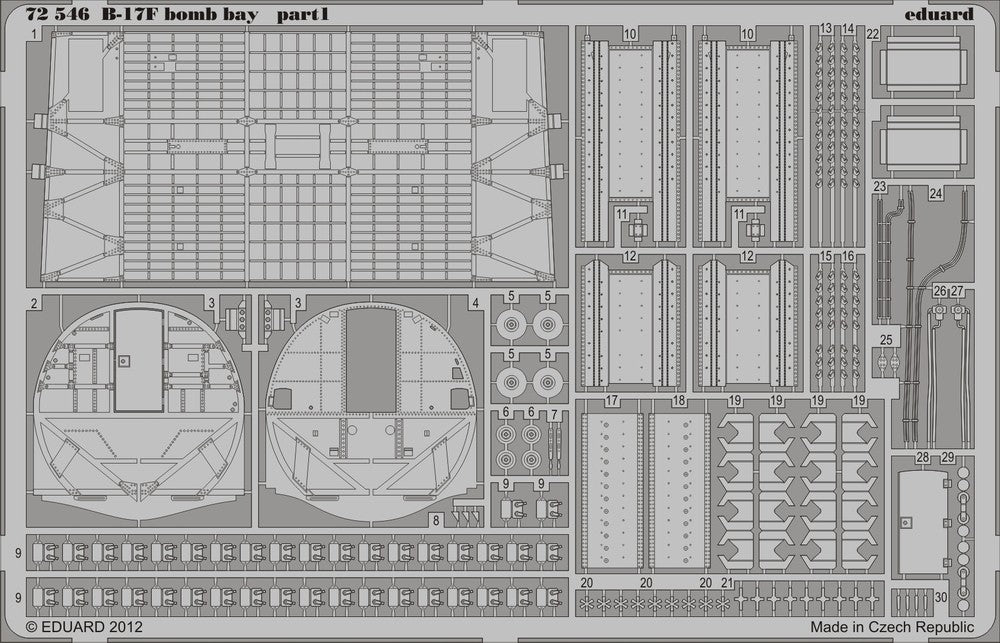 Eduard 72546 1/72 Aircraft- B17F Bomb Bay for RVL