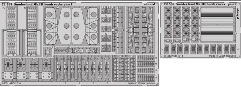 Eduard 72583 1/72 Aircraft- Sunderland Mk III Bomb Racks for ITA(D)