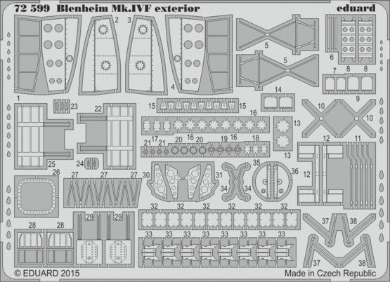 Eduard 72599 1/72 Aircraft- Blenheim Mk IVF Exterior for ARX (D)