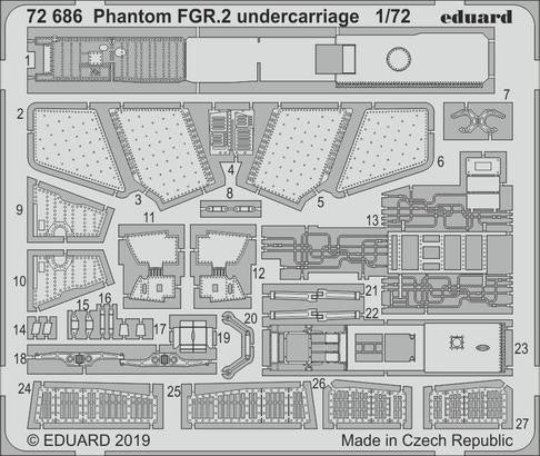 Eduard 72686 1/72 Aircraft- Phantom FGR2 Undercarriage for ARX(D)