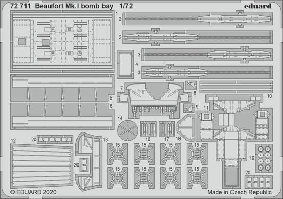 Eduard 72711 1/72 Aircraft- Beaufort Mk I Bomb Bay for ARX (D)