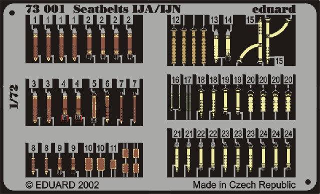 Eduard 73001 1/72 Aircraft- IJA/IJN Seatbelts (Painted)