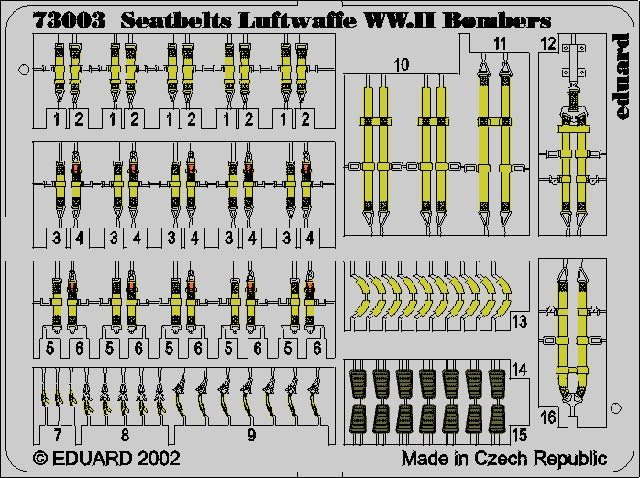 Eduard 73003 1/72 Aircraft- Luftwaffe Bomber WWII Seatbelts (Painted)