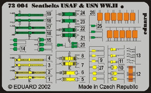 Eduard 73004 1/72 Aircraft- USAF & USN WWII Seatbelts (Painted)